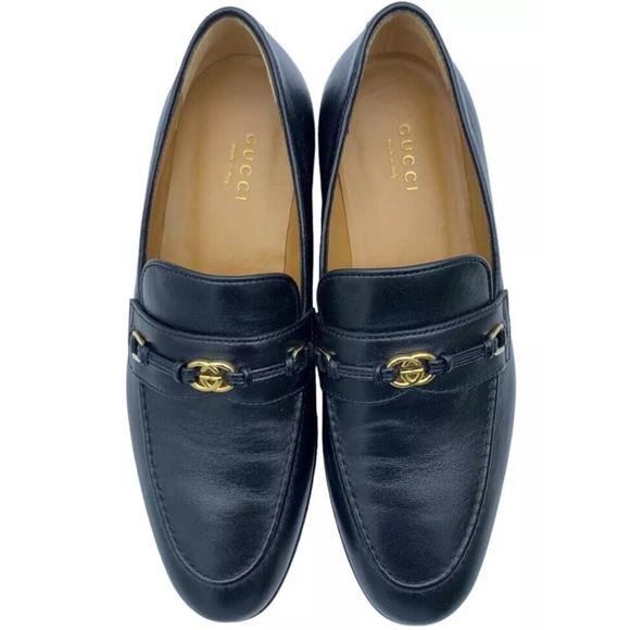 Gucci Women's Interlocking G Apron Toe Loafers Black B 5.5 M US 6 - Picture 3 of 4